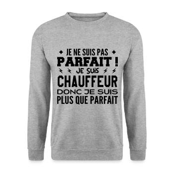 Un Chauffeur plus que parfaite, métier de rêve - Sweat-shirt Unisexe - gris chiné - Devant - Alina (178cm) & Michal (187cm)