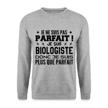 Un Biologiste plus que parfaite, métier de rêve - Sweat-shirt Unisexe - gris chiné - Devant - Alina (178cm) & Michal (187cm)