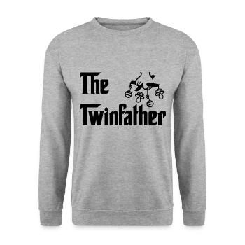 The Twinfather Twins Dad Papa - Unisex Sweatshirt - salt & pepper - Front - Alina (178cm) & Michal (187cm)