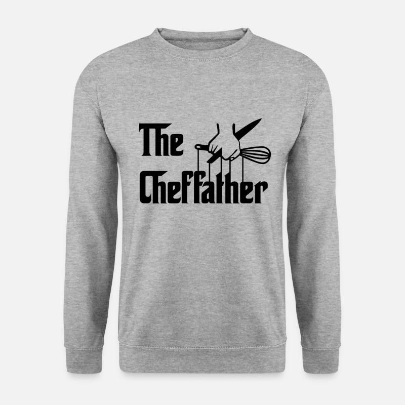 The Cheffather Dad Kochen - Unisex Pullover - Weißgrau meliert