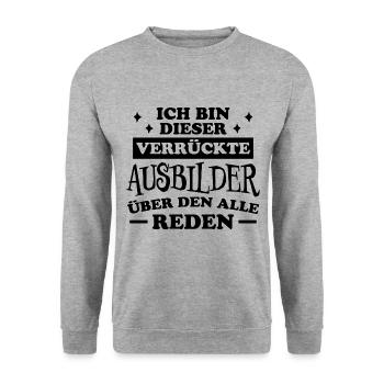 Ausbilder Beruf Lustiger Spruch Ausbilder Geschenk - Unisex Pullover - Weißgrau meliert - Vorne - Alina (178cm) & Michal (187cm)