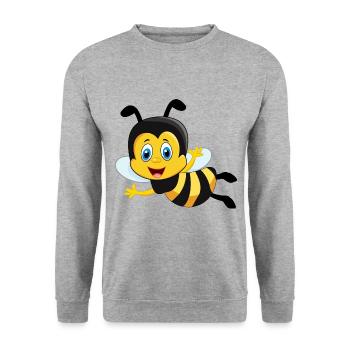 Abeille cadeau mignon mignon - Sweat-shirt Unisexe - gris chiné - Devant - Alina (178cm) & Michal (187cm)