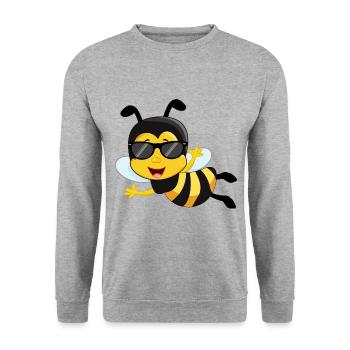 Abeille Lunettes de soleil Cool Bande dessinée - Sweat-shirt Unisexe - gris chiné - Devant - Alina (178cm) & Michal (187cm)