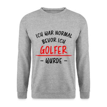 Golfer Hobby Golf Lustiger Spruch Spieler Geschenk - Unisex Pullover - Weißgrau meliert - Vorne - Alina (178cm) & Michal (187cm)