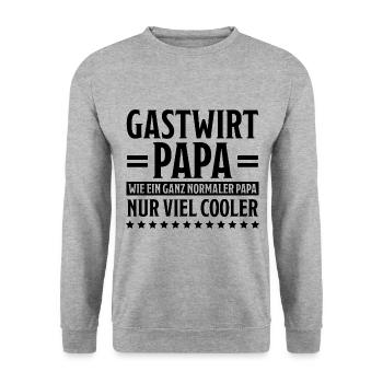 Gastwirt Fun Spruch Kneipe Wirt Gastwirt Geschenk - Unisex Pullover - Weißgrau meliert - Vorne - Alina (178cm) & Michal (187cm)