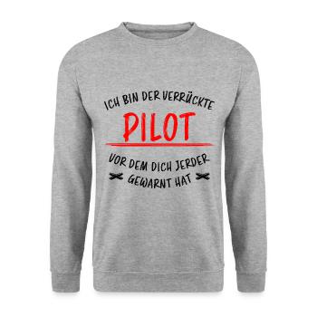 Pilot Lustiger Spruch Flugplatz Flugsport Geschenk - Unisex Pullover - Weißgrau meliert - Vorne - Alina (178cm) & Michal (187cm)