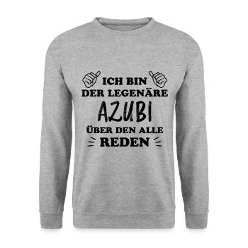 Azubi Witz Spruch Lehrling Auszubildende Geschenk - Unisex Pullover - Weißgrau meliert - Vorne - Alina (178cm) & Michal (187cm)