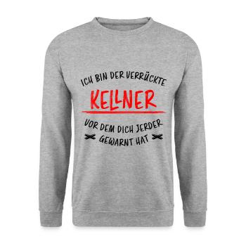 Kellner Lustige Spruch Service Restaurant Geschenk - Unisex Pullover - Weißgrau meliert - Vorne - Alina (178cm) & Michal (187cm)