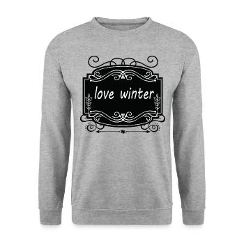 Love Winter - Unisex Pullover - Weißgrau meliert - Vorne - Alina (178cm) & Michal (187cm)