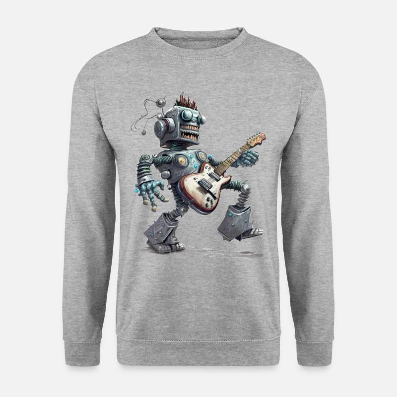 Robot with guitar - Unisex Sweatshirt - salt & pepper