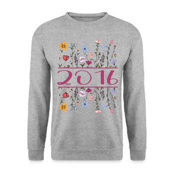 2016 Legendär Seit 2016 Geburtstag 2016 Frauen - Unisex Pullover - Weißgrau meliert - Vorne - Alina (178cm) & Michal (187cm)