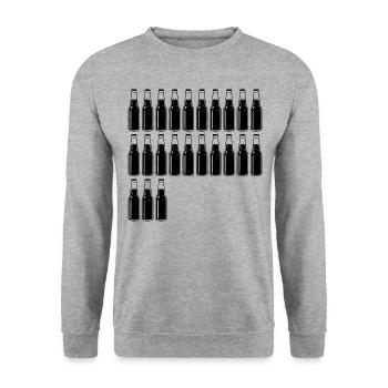 23 Bierflaschen - Bier - 23 Jahre - 23. Geburtstag - Unisex Pullover - Weißgrau meliert - Vorne - Alina (178cm) & Michal (187cm)