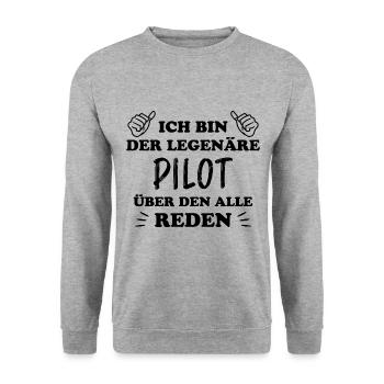Pilot Lustige Spruch Flug Flugsport Pilot Geschenk - Unisex Pullover - Weißgrau meliert - Vorne - Alina (178cm) & Michal (187cm)