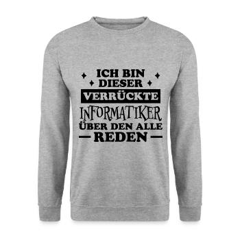 Informatiker Lustig Spruch Programmierer Geschenk - Unisex Pullover - Weißgrau meliert - Vorne - Alina (178cm) & Michal (187cm)