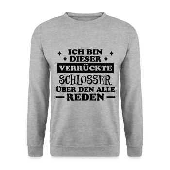 Schlosser Beruf Lustiger Spruch Schlosser Geschenk - Unisex Pullover - Weißgrau meliert - Vorne - Alina (178cm) & Michal (187cm)