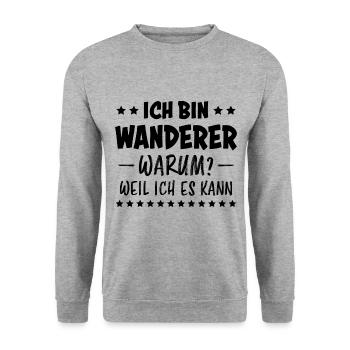 Wanderer Outdoor Lustiger Spruch Wandern Geschenk - Unisex Pullover - Weißgrau meliert - Vorne - Alina (178cm) & Michal (187cm)