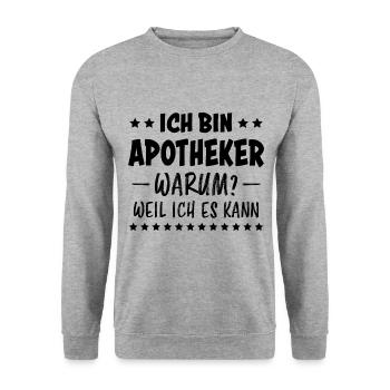 Apotheker Beruf Lustiger Spruch Apotheker Geschenk - Unisex Pullover - Weißgrau meliert - Vorne - Alina (178cm) & Michal (187cm)