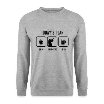 Kaffee Tontauben Bier Wurfscheiben Schiessen - Unisex Pullover - Weißgrau meliert - Vorne - Alina (178cm) & Michal (187cm)