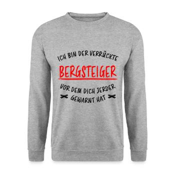 Bergsteiger Wandern Lustiger Spruch Berge Geschenk - Unisex Pullover - Weißgrau meliert - Vorne - Alina (178cm) & Michal (187cm)