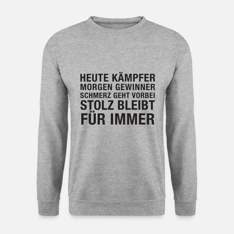 Heute Kämpfer morgen Gewinner - Unisex Pullover - Weißgrau meliert