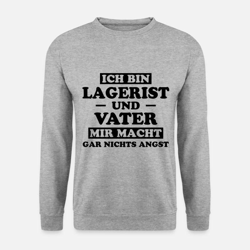 Lagerist Spruch Stablerfahrer Logistiker Geschenk - Unisex Pullover - Weißgrau meliert
