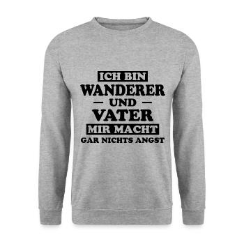 Wanderer Outdoor Lustiger Spruch Wandern Geschenk - Unisex Pullover - Weißgrau meliert - Vorne - Alina (178cm) & Michal (187cm)