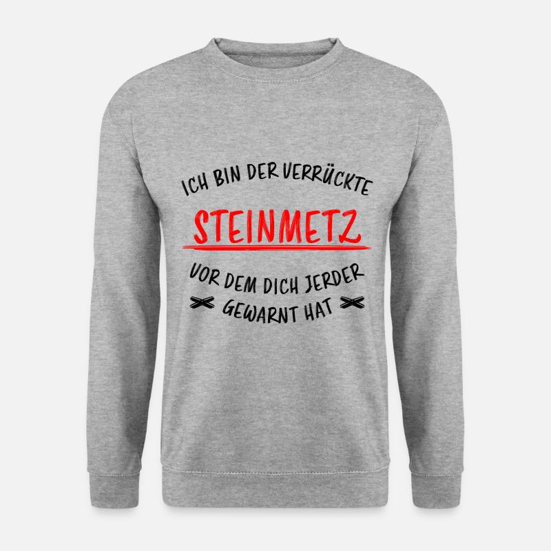 Steinmetz Lustiger Spruch Steinbildhauer Geschenk - Unisex Pullover - Weißgrau meliert