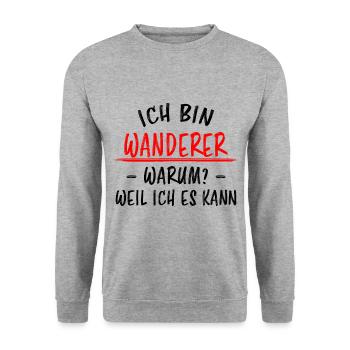 Wanderer Outdoor Lustiger Spruch Wandern Geschenk - Unisex Pullover - Weißgrau meliert - Vorne - Alina (178cm) & Michal (187cm)