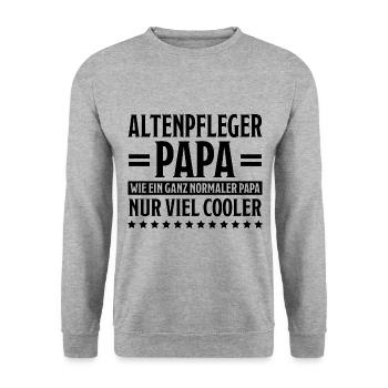 Altenpfleger Lustiger Spruch Altenpfleger Geschenk - Unisex Pullover - Weißgrau meliert - Vorne - Alina (178cm) & Michal (187cm)