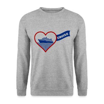 Cruise Love - Unisex Pullover - Weißgrau meliert - Vorne - Alina (178cm) & Michal (187cm)