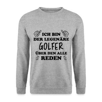 Golfer Hobby Golf Lustiger Spruch Golfer Geschenk - Unisex Pullover - Weißgrau meliert - Vorne - Alina (178cm) & Michal (187cm)