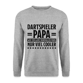 Dartspieler Witz Spruch Darts Dartpfeil Geschenk - Unisex Pullover - Weißgrau meliert - Vorne - Alina (178cm) & Michal (187cm)