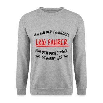 LKW Fahrer Lustige Spruch Lastkraftwagen Geschenk - Unisex Pullover - Weißgrau meliert - Vorne - Alina (178cm) & Michal (187cm)