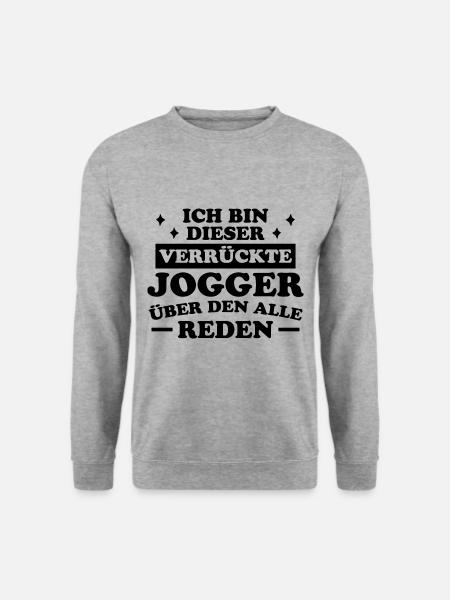 Jogger Laufen Lustiger Spruch Joggen Geschenk - Unisex Pullover - Weißgrau meliert