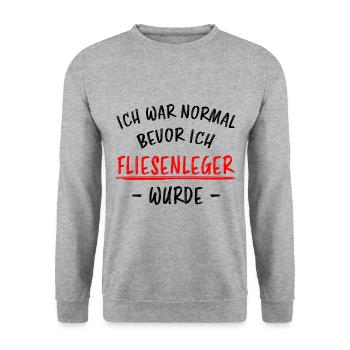 Fliesenleger Lustig Spruch Job Bodenleger Geschenk - Unisex Pullover - Weißgrau meliert - Vorne - Alina (178cm) & Michal (187cm)