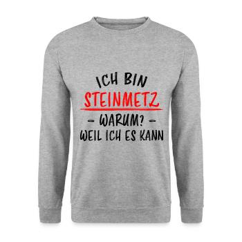 Steinmetz Lustiger Spruch Steinbildhauer Geschenk - Unisex Pullover - Weißgrau meliert - Vorne - Alina (178cm) & Michal (187cm)