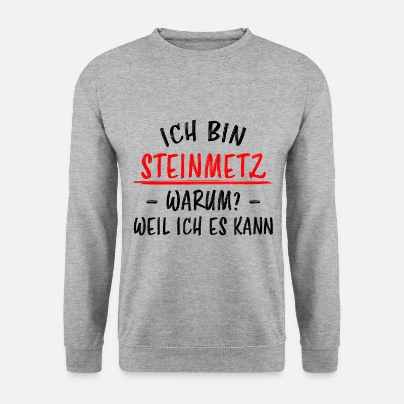 Steinmetz Lustiger Spruch Steinbildhauer Geschenk - Unisex Pullover - Weißgrau meliert