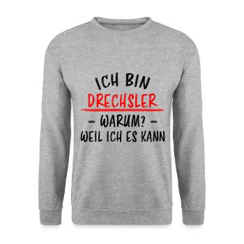 Drechsler Lustiger Spruch Drechseln Beruf Geschenk - Unisex Pullover - Weißgrau meliert - Vorne - Alina (178cm) & Michal (187cm)