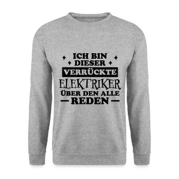 Elektriker Lustiger Spruch Elektriker Geschenk - Unisex Pullover - Weißgrau meliert - Vorne - Alina (178cm) & Michal (187cm)