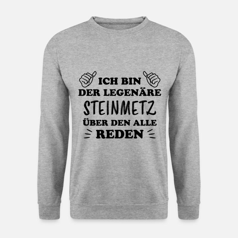 Steinmetz Lustiger Spruch Kunst Steinmetz Geschenk - Unisex Pullover - Weißgrau meliert