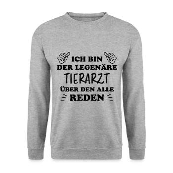 Tierarzt Lustige Spruch Beruf Tierarzt Geschenk - Unisex Pullover - Weißgrau meliert - Vorne - Alina (178cm) & Michal (187cm)