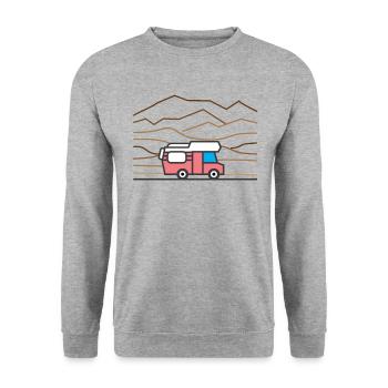 Alcôve Camping Camper - Sweat-shirt Unisexe - gris chiné - Devant - Alina (178cm) & Michal (187cm)
