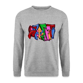 graffiti - Sweat-shirt Unisexe - gris chiné - Devant - Alina (178cm) & Michal (187cm)