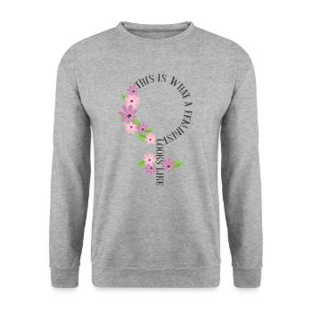 This Is What A Feminist Looks Like Empowerment - Unisex Pullover - Weißgrau meliert - Vorne - Alina (178cm) & Michal (187cm)