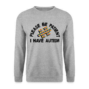 Be Patient I Have Autism Awareness Sped Teacher - Unisex Sweatshirt - salt & pepper - Front - Alina (178cm) & Michal (187cm)