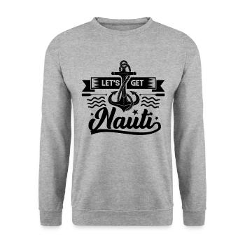 Obtenons le capitaine de bateau à moteur Nauti - Sweat-shirt Unisexe - gris chiné - Devant - Alina (178cm) & Michal (187cm)