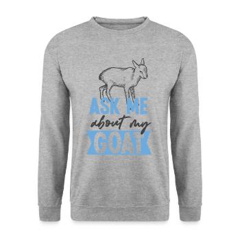 Ask Me About My Goat Baby Goat - Unisex Pullover - Weißgrau meliert - Vorne - Alina (178cm) & Michal (187cm)