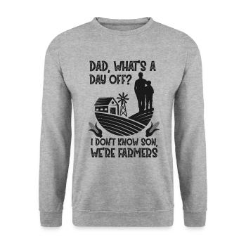 We're Farmers Dad Son Life Agriculture - Unisex Sweatshirt - salt & pepper - Front - Alina (178cm) & Michal (187cm)