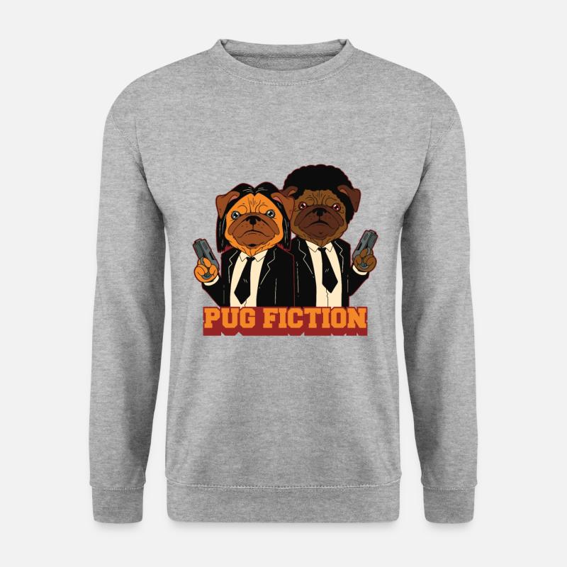 Mops - Unisex Pullover - Weißgrau meliert