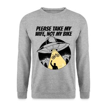 Downhill VTT VTT Cadeau De Vélo Drôle - Sweat-shirt Unisexe - gris chiné - Devant - Alina (178cm) & Michal (187cm)